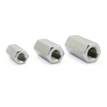 Connection Long Hex Nut White zinc plated M6 M8 M12 hex long nut  coupling nuts